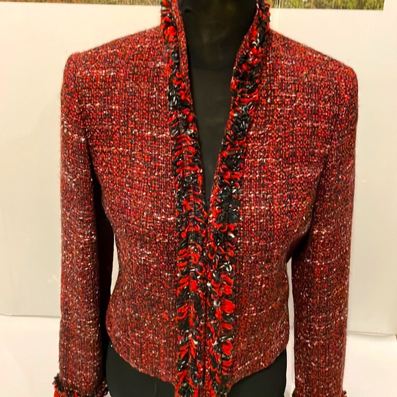 ALFANI Women’s Tweed Wool Blend Lined Business Stylish Chic Jacket size 6 EUC - Picture 8 of 11